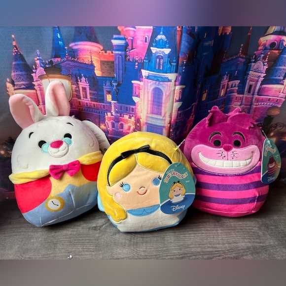 Disney Alice in wonderland Squishmallow Set - Alice , Cheshire & White Rabbit - Picture 1 of 2